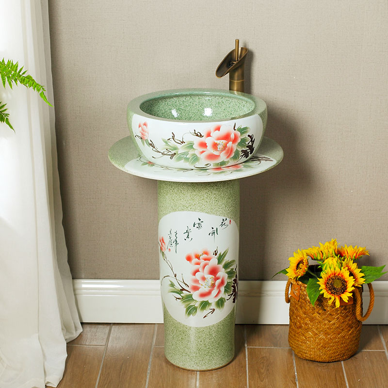 King beautiful lavabo pillar basin balcony ceramic basin of pillar type lavatory toilet column vertical integrated basin
