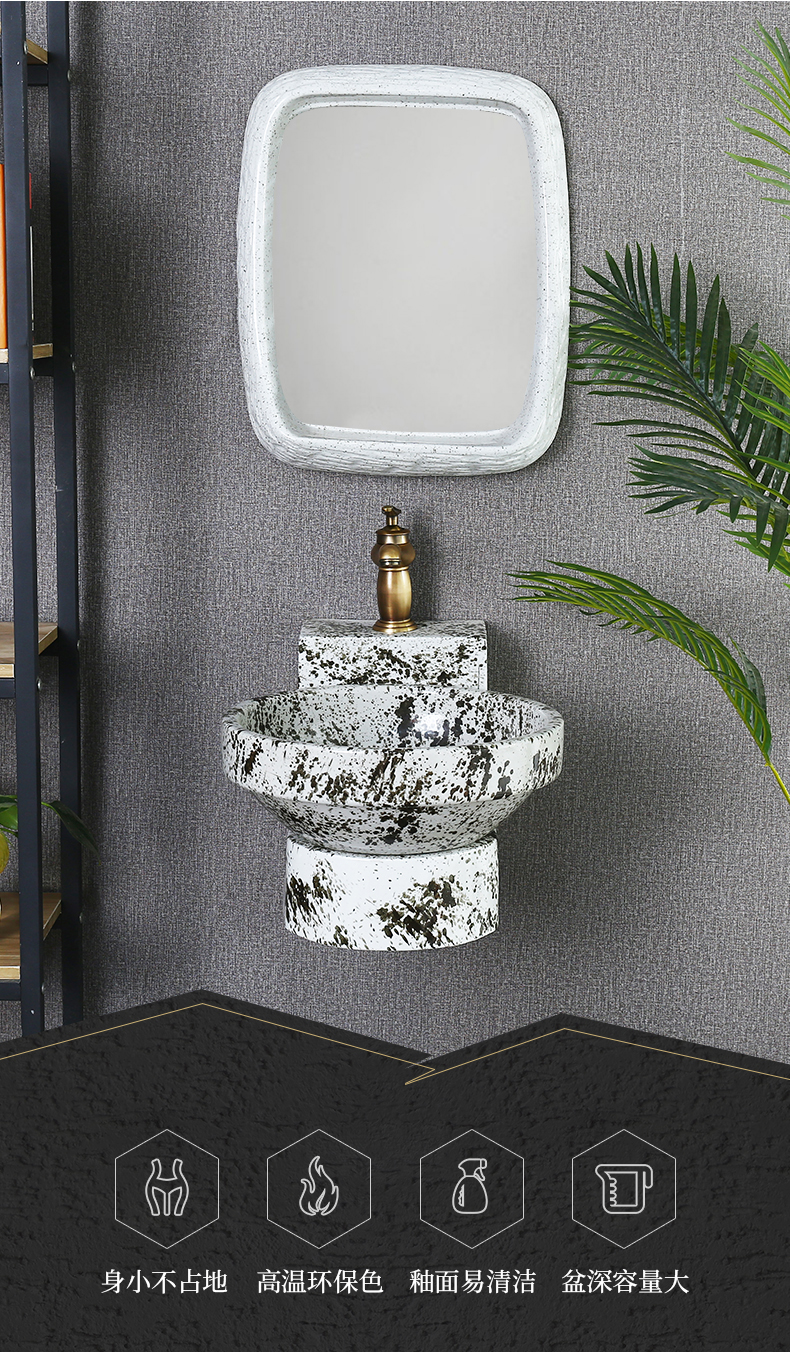 What wang xin hang a wall lavatory archaize ceramic Chinese style household bathroom hanging balcony hang basin of the basin that wash a face