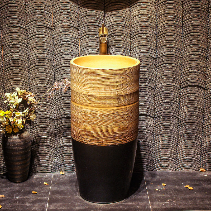 Archaize lavabo ceramic column basin bathroom balcony floor integrated sink the lavatory basin