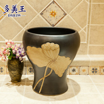 Mop Pool Balcony Bathroom Art Mop Pool Integrated Ceramic Mop Pot 40cm Mouth Antique Lotus