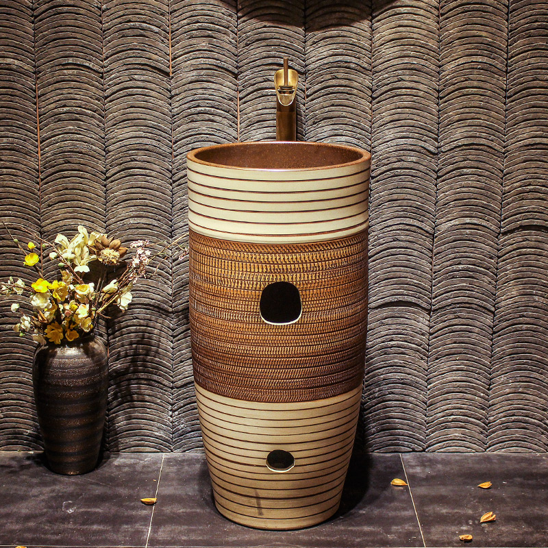 Pillar basin sink ceramic bathroom floor integrated is suing balcony sink column lavatory toilet bowl