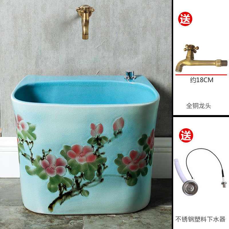 Ceramic wash mop pool large balcony toilet basin units charged with the mop mop pool home floor mop ChiDou