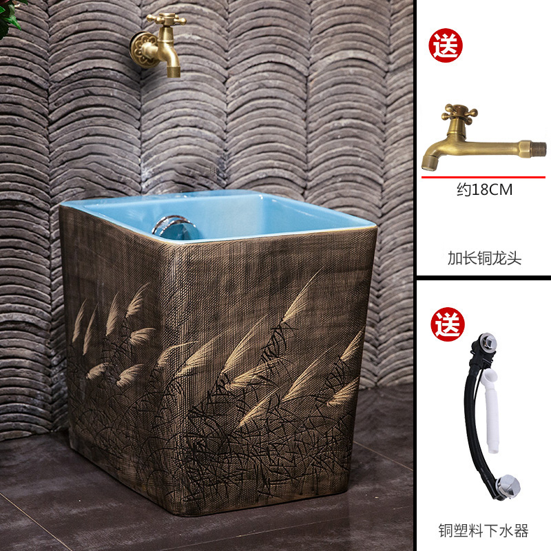 The Mop pool large ceramic wash Mop pool toilet Mop pool square balcony Mop basin water automatically