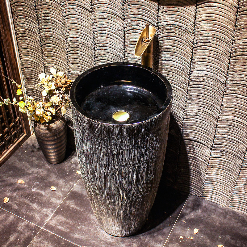 Contracted ceramic column basin of pillar type toilet lavatory floor one vertical basin sink the balcony