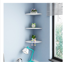 Corner storage board wall bookshelf painted fan-shaped custom corner corner partition wall shelf bedroom living room