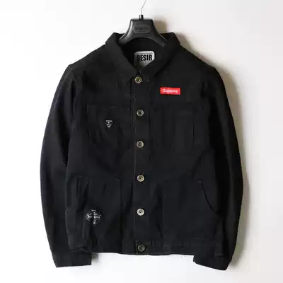The main push denim jacket men's trend simple black loose wear long sleeve jacket spring denim jacket men