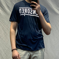 Foreign Trade Raw Single Summer Mens Breathable Quick Dry Short Sleeve Splicing Round Collar Letter Printed Sports T-shirt