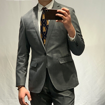 Boutique Men Business One Grain Buttoned Up Wool Suit Stripe Inglén Casual Grey Outwear Little West Suit Tide