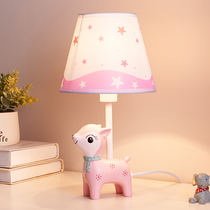 Cartoon fawn girl childrens room boy table lamp bedroom bedside lamp Nordic INS simple creative cute princess