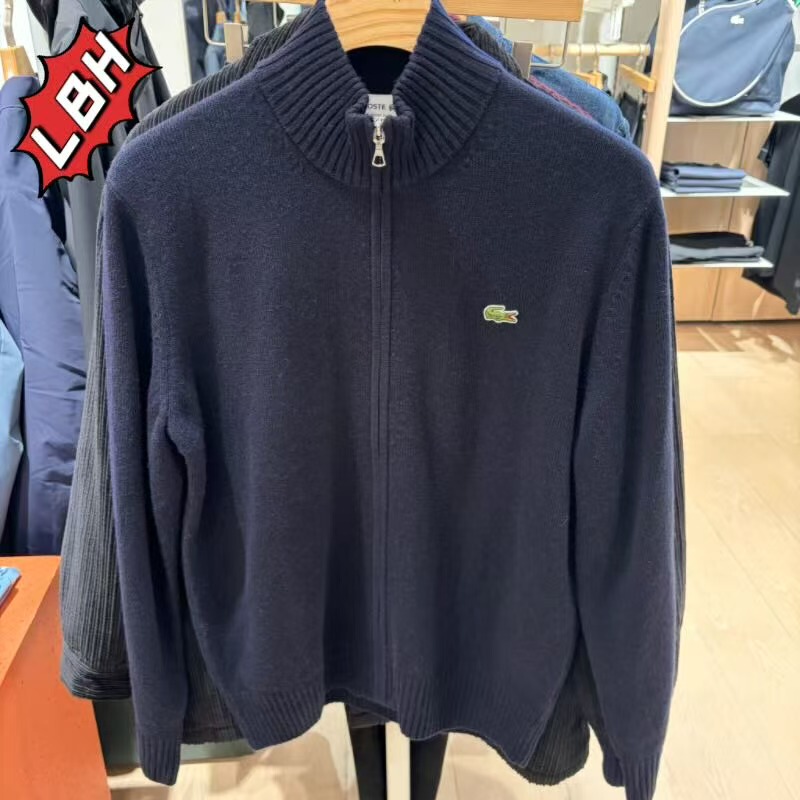 Lacoste French Crocodile 2026 Autumn New Men's Casual Pure Wool Sweater Jacket Ah5181