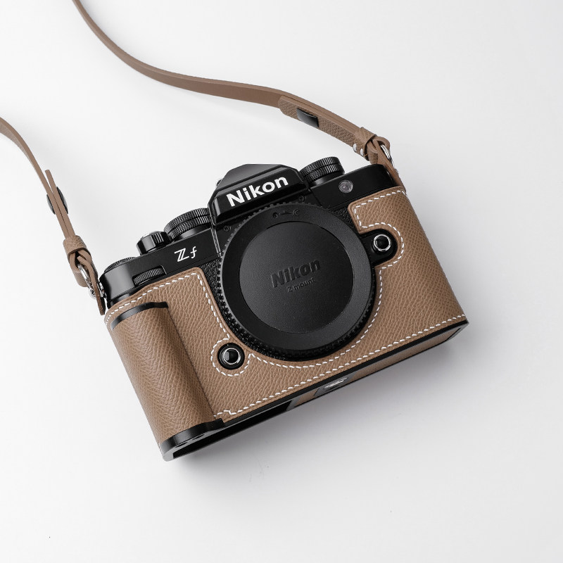 Contis Nikon Nikon Nikon ZF pure handmade hand sewn genuine leather protective sleeve base camera leather cover handle-Taobao