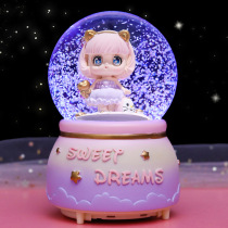 Girl heart crystal ball music box rotating girl music box Night Light Children girl best friend birthday gift ornaments