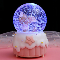 Glowing snowflake crystal ball music box boys and girls children little girl birthday gift girl rotating music box