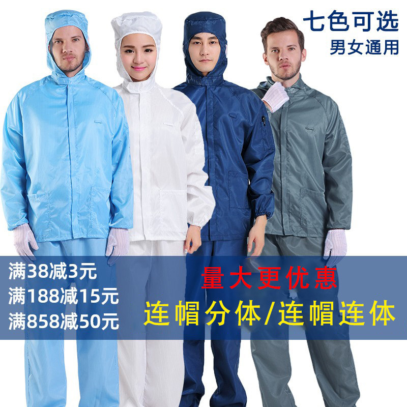 Dustproof workwear protection split male dust-free electrostatic clothing one-piece hood full body female spray paint clean farm