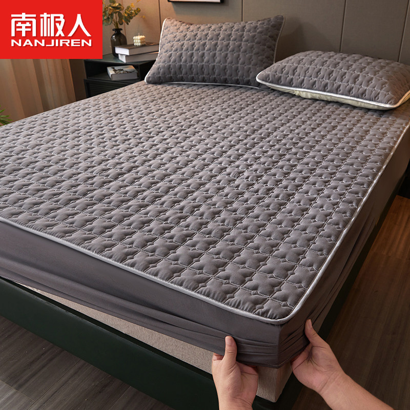 2023 New laminated cotton thickened bed hat three sets single piece dust-proof bed cover bed linen mat bed cushion protective sleeve-Taobao