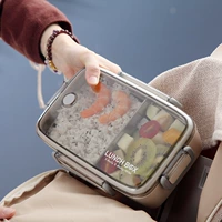 Термос из нержавеющей стали, бежевый ланч-бокс, нержавеющая сталь AISI 304