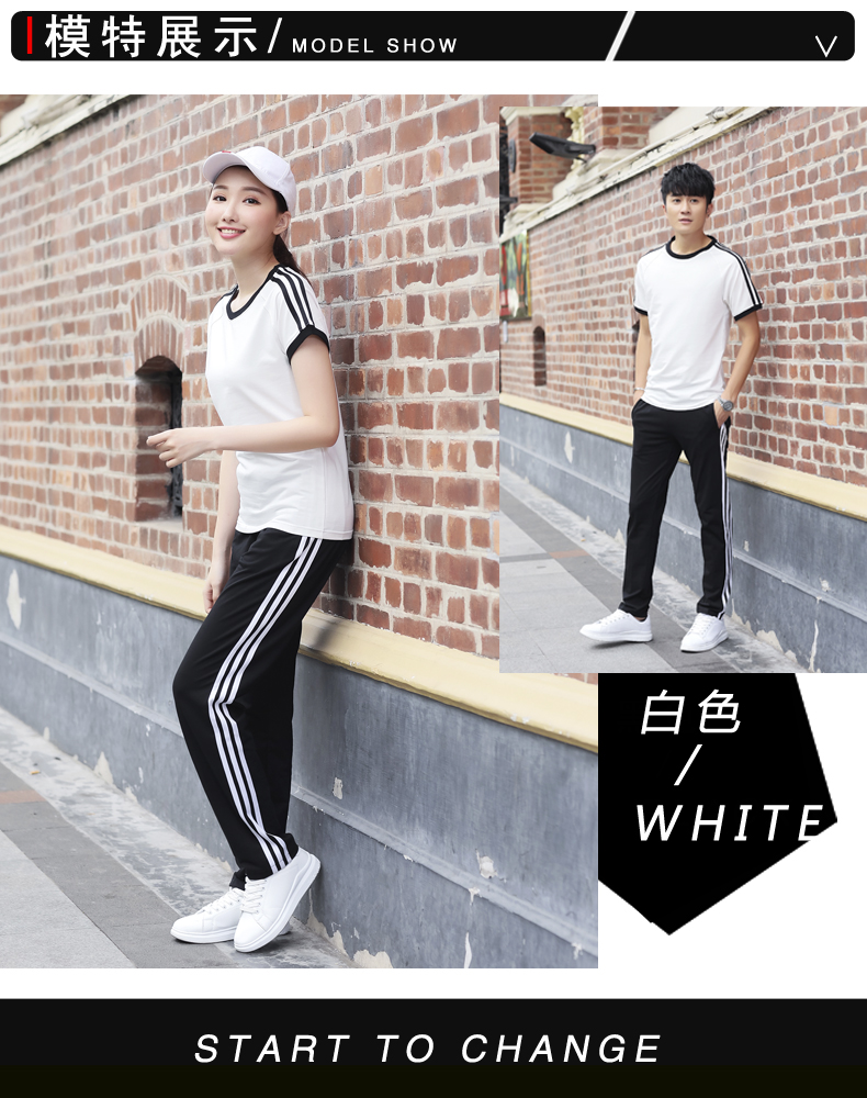 Mùa hè phù hợp với thể thao nam và nữ vài chiếc quần ngắn tay thể thao in logo tùy chỉnh trang phục thể thao chạy - Thể thao sau bộ adidas nữ mùa hè