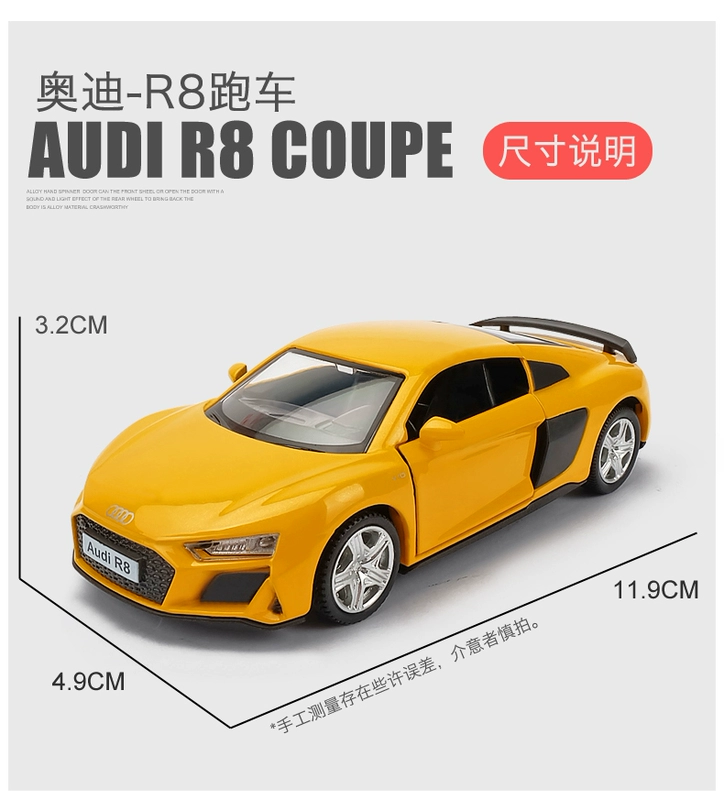 1/36 Audi R8 mô hình ô tô thể thao hợp kim ô tô đồ chơi trẻ em mô phỏng ô tô cậu bé mô hình bộ sưu tập đồ trang trí - Trang trí nội thất