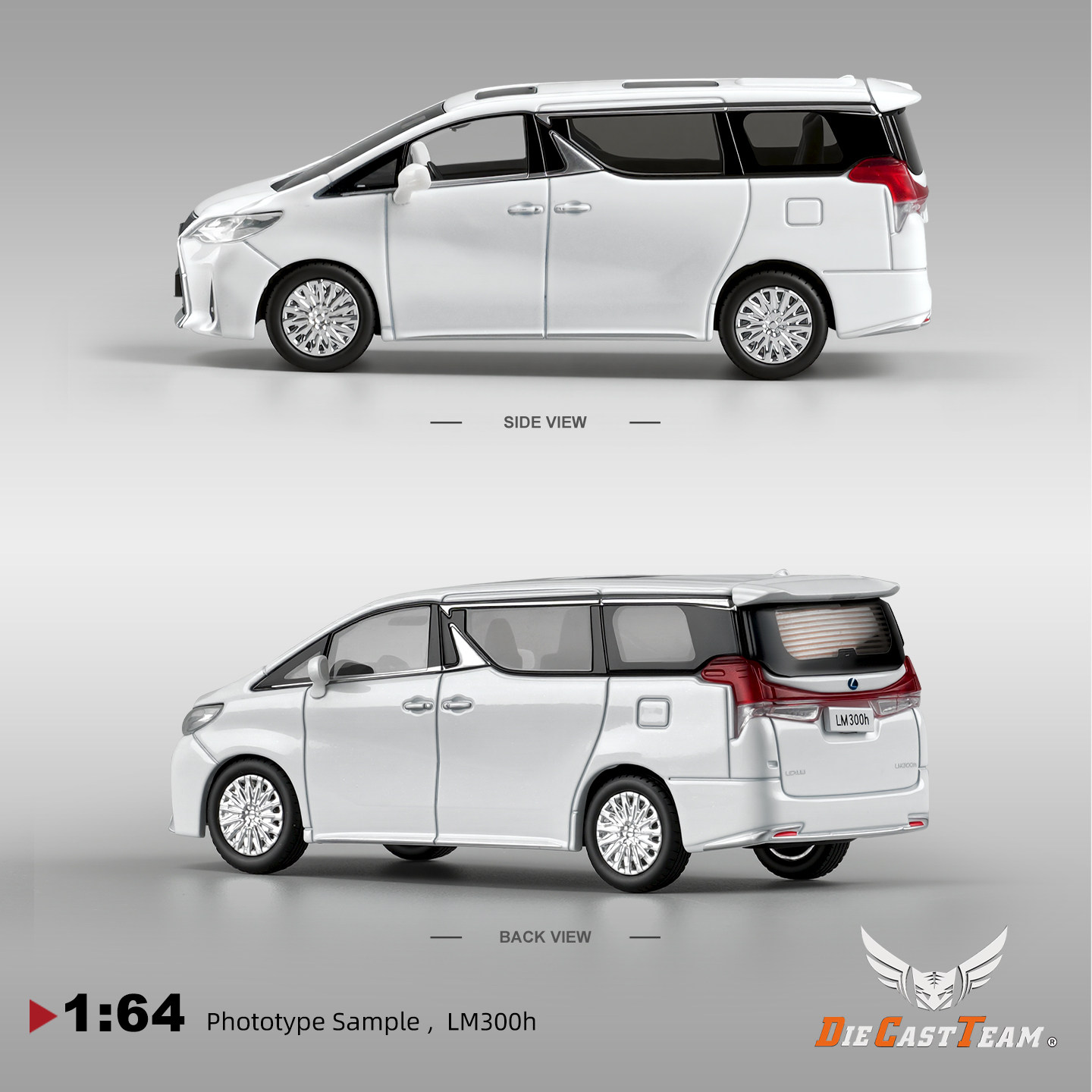 1:64 Lexus Lm300H Mpv Business Car Alloy Small Scale Car Model Shock Absorber Collectible Ornament