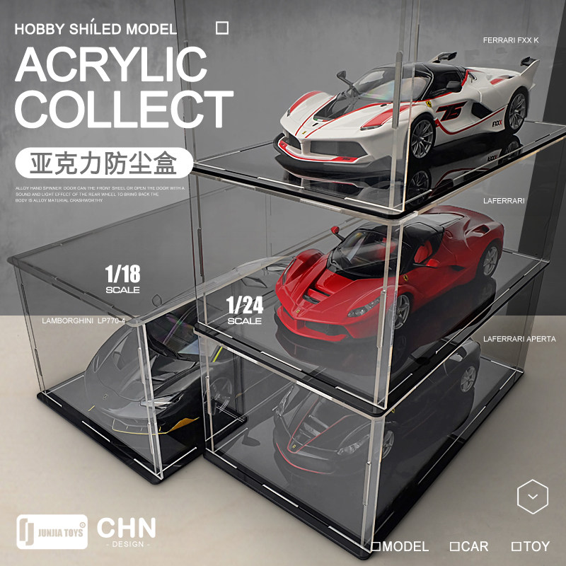 Highly Transparent 1:32 Acrylic Display Box Dust Cover for Figurines, Anime, Car Models, Blind Boxes, 1:24 Storage Box