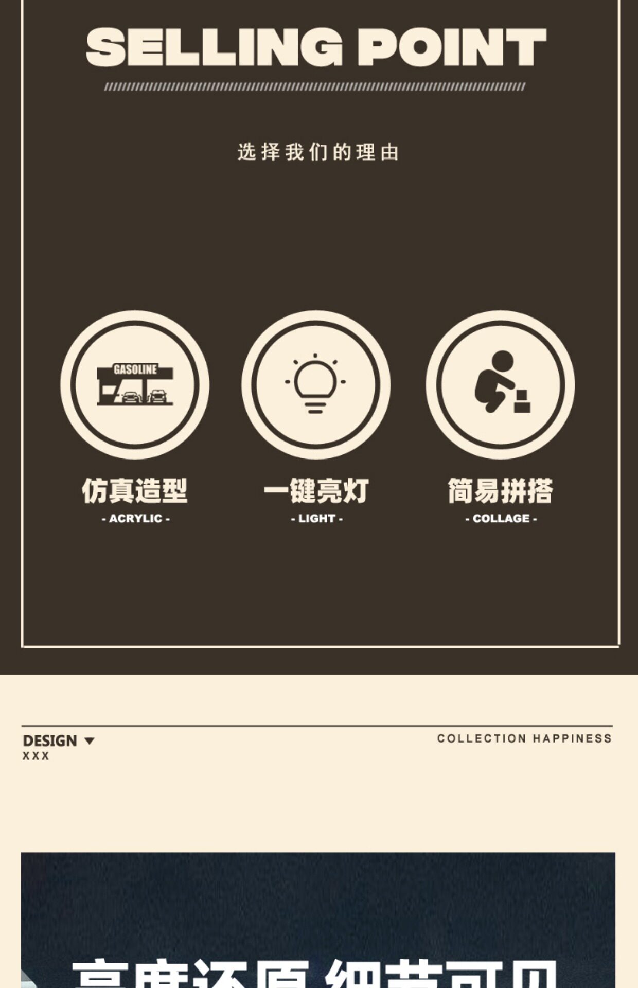 Модель машины 1:64中石化加油站带灯微缩场景拼装停车场模型彷真合金车模收藏