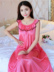 Đồ ngủ của phụ nữ mùa hè ngắn tay lỏng kích thước lớn băng lụa nightdress không tay chất béo M200 kg lụa sexy dây đai váy Đêm đầm