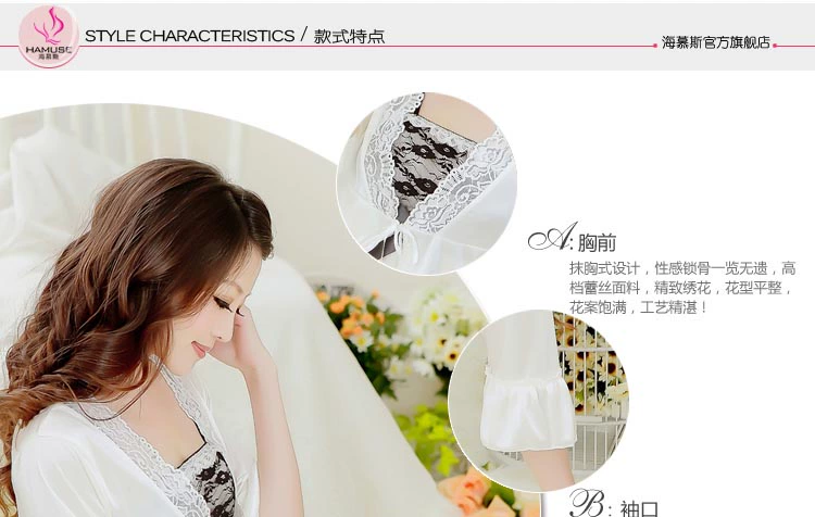 Băng lụa áo lụa sexy sling mùa hè ngắn tay áo len cardigan voan áo sơ mi mùa hè phần mỏng ladies nightdress