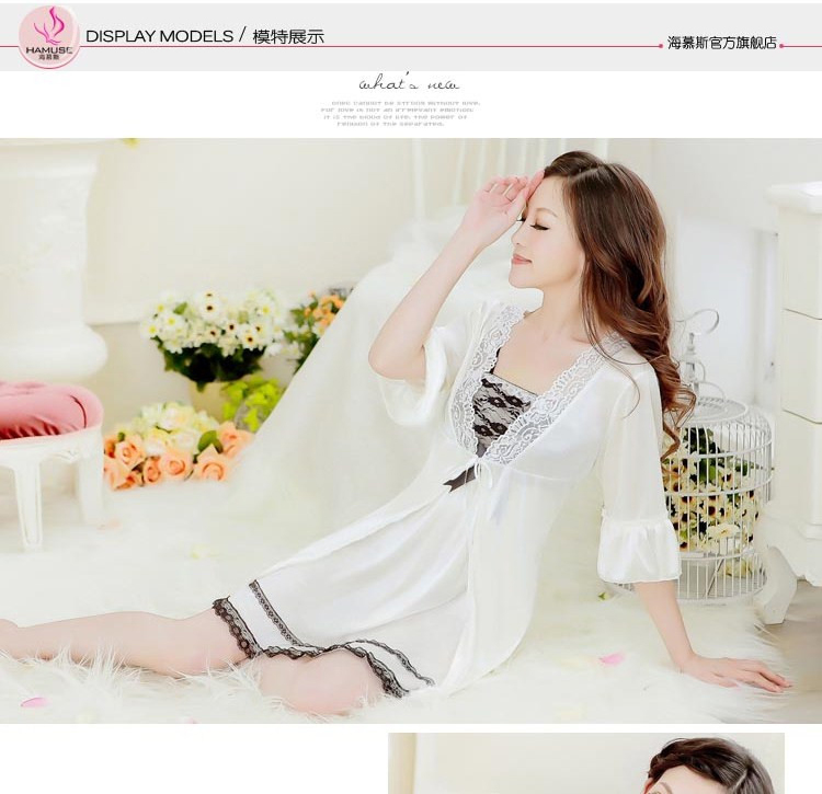 Băng lụa áo lụa sexy sling mùa hè ngắn tay áo len cardigan voan áo sơ mi mùa hè phần mỏng ladies nightdress thời trang mặc nhà 