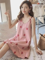 Áo ngủ nữ mùa hè gợi cảm dễ thương công chúa modal dây đeo đồ ngủ Phiên bản Hàn Quốc của sinh viên tươi lỏng băng lụa phục vụ nhà vay cotton