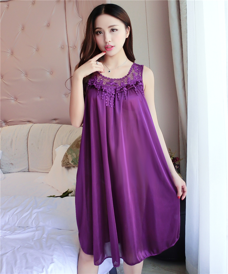 Mùa hè nightdress nữ phần mỏng băng lụa sling váy dài kích thước lớn £ 200 sexy cám dỗ Hàn Quốc đồ ngủ của phụ nữ dịch vụ nhà