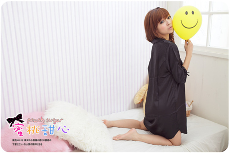 Mùa hè sexy đồ ngủ cực cám dỗ tay áo áo voan nightdress nhà dịch vụ lụa băng lụa áo sơ mi phần mỏng