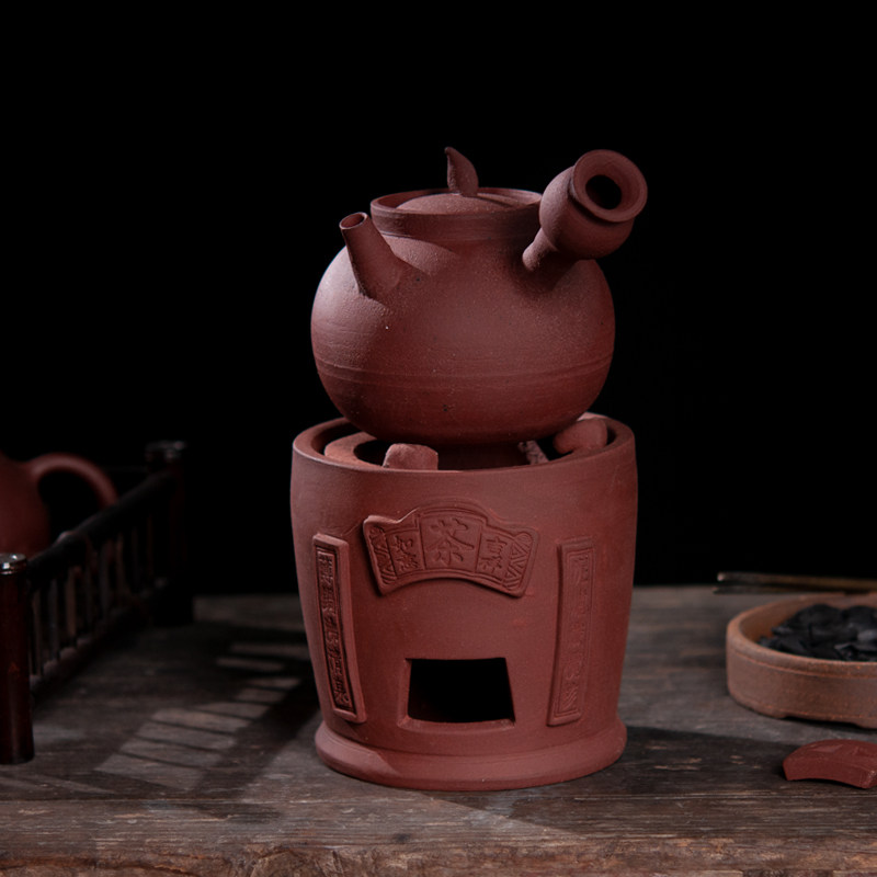 Red clay pot Teochew red clay small stove Chinese tea charcoal stove Charcoal stove Old-fashioned charcoal stove small carbon oven Household