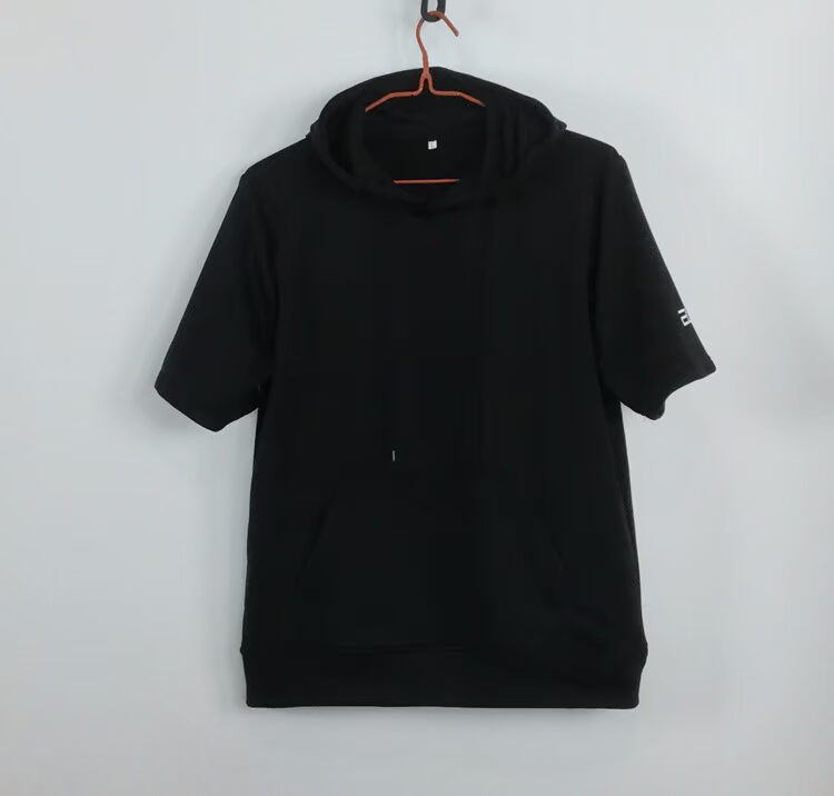 Bóng rổ polyester trùm đầu thể thao áo thun áo len thể thao và giải trí đào tạo tay áo ngắn áo thể thao có cổ