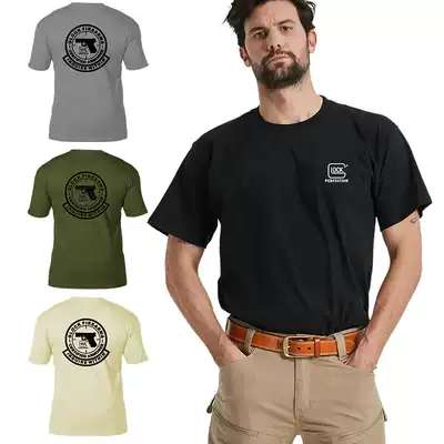 2021 large size cotton breathable men's GLOCK GLOCK military fan European IPSC club custom short-sleeved T-shirt