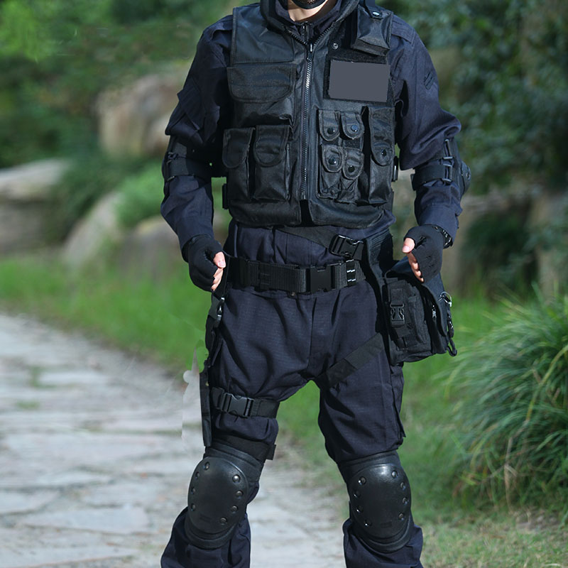 No Thief WZJP Black Full Set Security Army Fan Filming Cosplay Costume Game Eat Chicken Men's Club