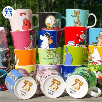 Clearance sale of the 75th anniversary limited edition moomin Moomin mug cartoon ceramic underglaze colored coffee cup from Arabia, Finland