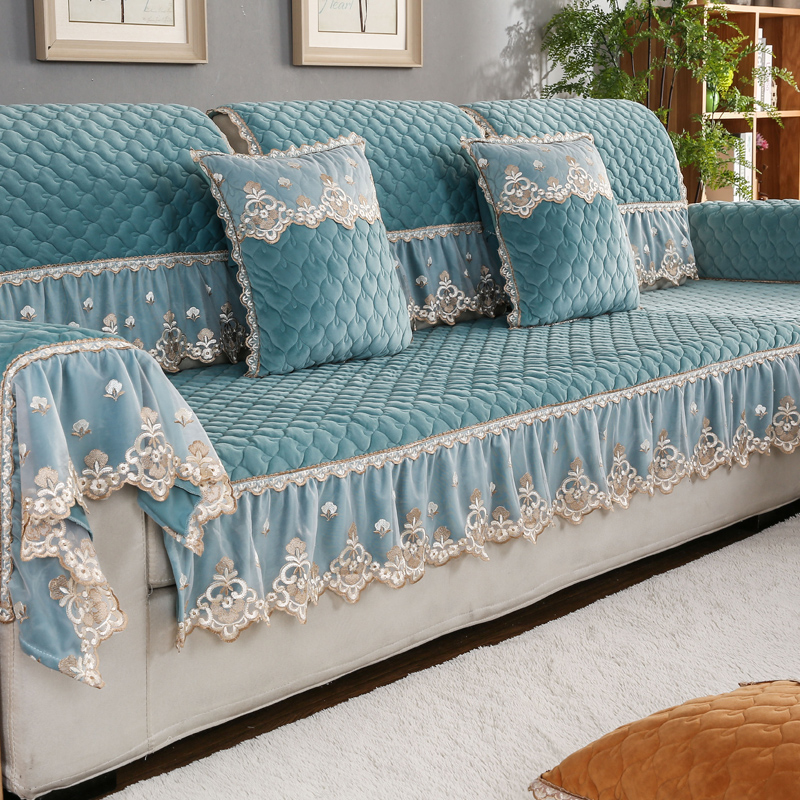 European plush sofa cushion cushion four seasons universal all-inclusive sofa cover towel cover non-slip fabric back towel winter