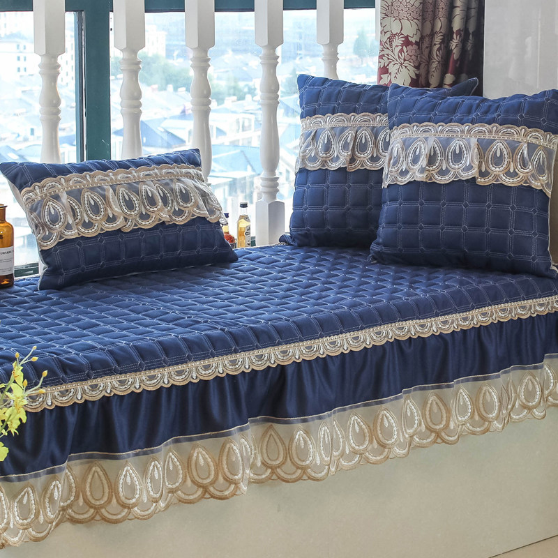 European-style bay window pad window sill pad custom bedroom balcony pad cushion tatami mat machine washable bay window blanket decoration