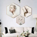 Шестиугольная спальня декоративная живопись кровати живопись скандинавской гостиной фон стена висящая живопись красавица -шляпа Магазин одежды на стенах картина