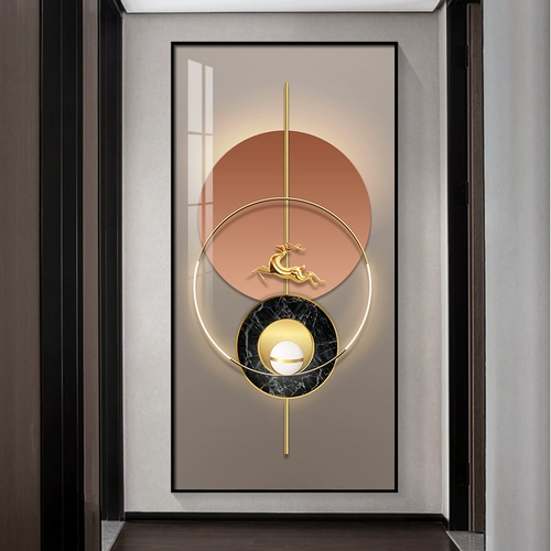 Hyundai Simple Decorative Decorative Painting Вертикальная версия входного коридора, проходная живопись, атмосфера северной легкой роскошной оленей абстрактной роскошной олень