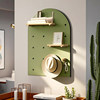 Hole board entrance door porch storage rack background wall key coat hook storage and organization with partition