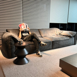 Baxter Elephant Ear Sofa, Italian Minimalist Style, Suitable for Small Living Rooms, Dark Fabric, Lazy Matte Fabric Sofa