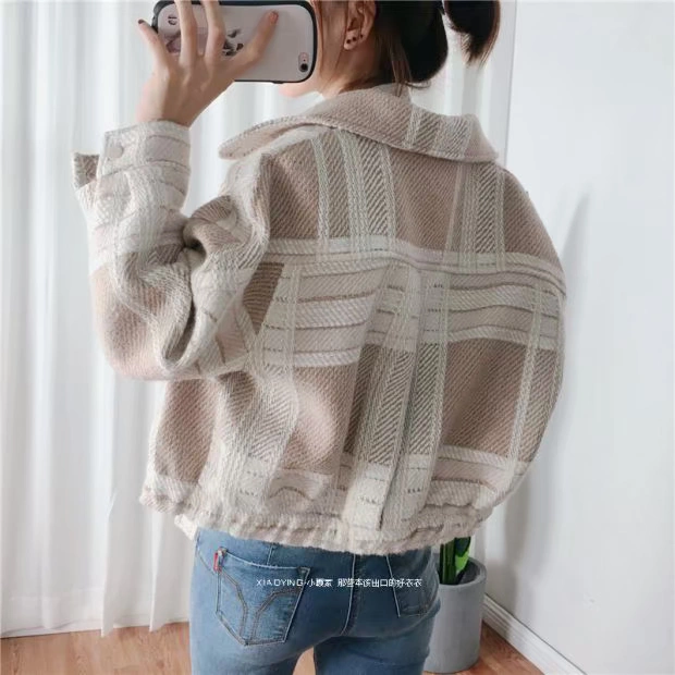 W705 nội địa ngắn phổ biến năm nay áo khoác len đôi ngực lớn của phụ nữ áo khoác cardigan nữ