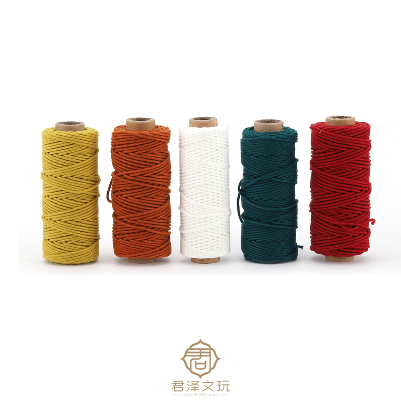 Junze Original Handmade Cotton Thread and Cotton Rope for Crafts, 21 Strands of Cypress Seeds, Camel Bone, Star Moon, Vajra, Coconut Shell, and Bodhi Seeds.