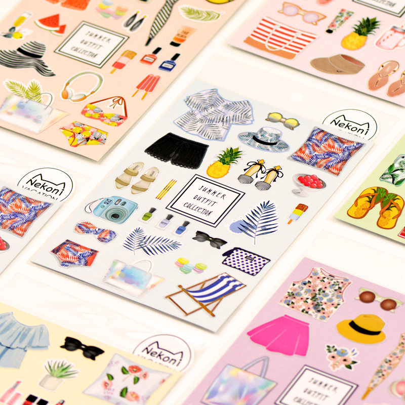 Bikini beauty dressup sunglasses Cold drink sticker Hand account cute pvc waterproof cup incognito small sticker art