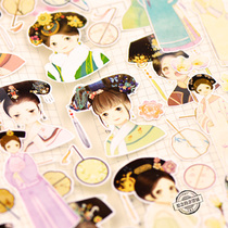 Character clothing stickers cartoon account Material Girl heart Net red ins Wind Mobile phone waterproof Cup stickers