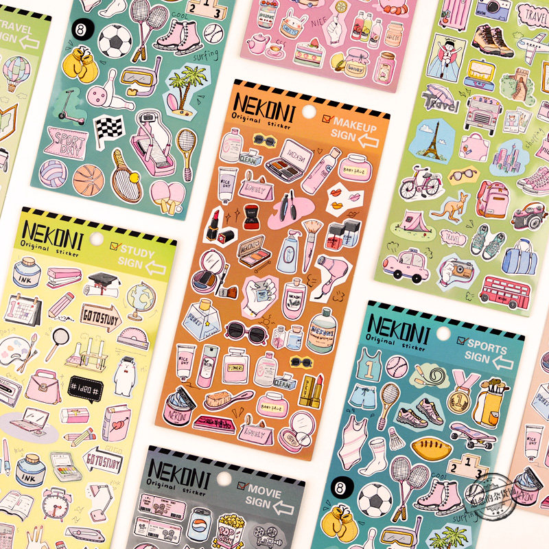 Nekoni Stickler Perfume Gourmet Travel Notes Hand Ledger Material Photographic Book Little Cute Teenage Girl Hearts Decorations