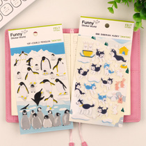 Korea funny sticker Penguin dog children 3D three-dimensional toy hand account decoration cute sticker