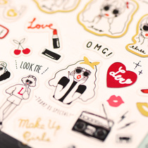 Girl sticker Arctic panda bread omelet breakfast Penguin hand account mobile phone waterproof Cup no trace sticker