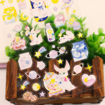 Cute animal stickers Fox animal expression anti popular wishing bottle water Cup hand account mobile phone small decoration stickers